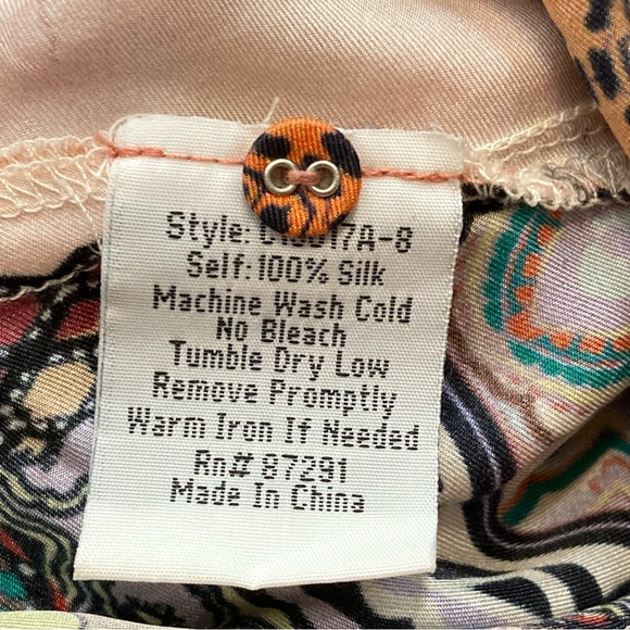 Johnny Was Silk Patchwork Longline Boho Tunic Top sz M - Picture 10 of 12